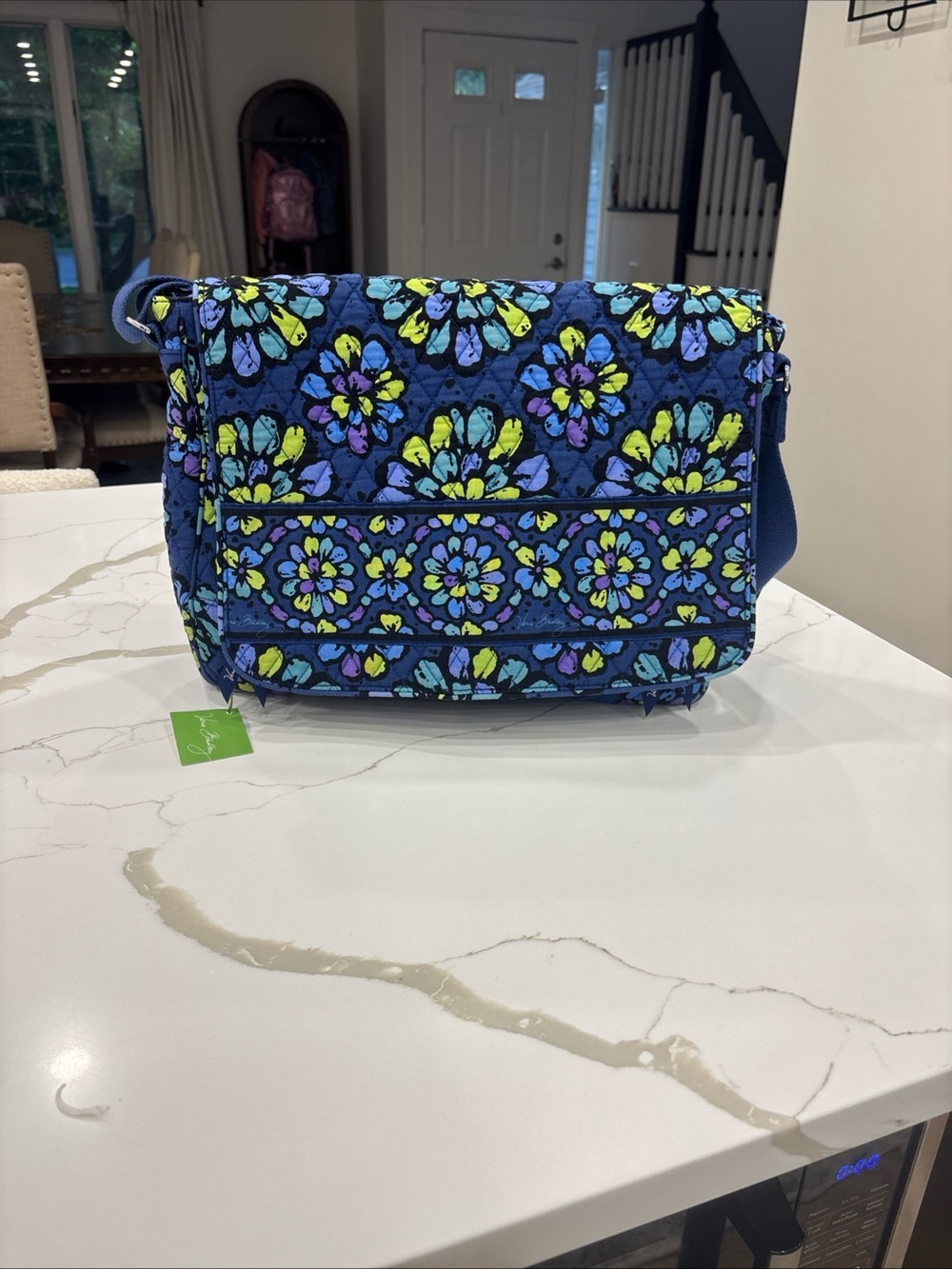 Vera Bradley Messenger Indigo Pop Bag